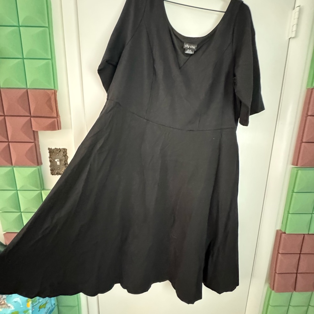City Chic Black Midi Dress
